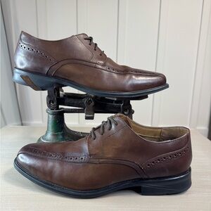 Stacy Adams Men's Brown Leather Perforated Bike Toe Oxford Shoes